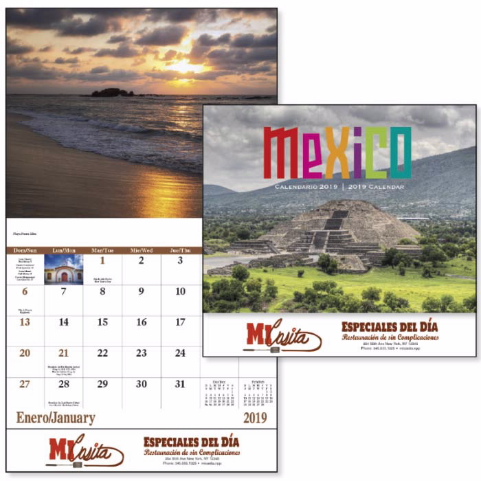 13 month mexico wall calendar c7287