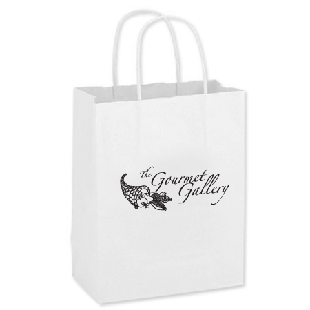 White Twisted Handle Paper Shopping Bag - W13717