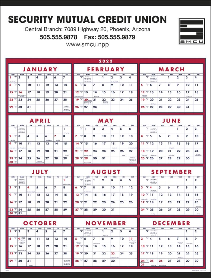 SpanaYear Wall Calendar C6203