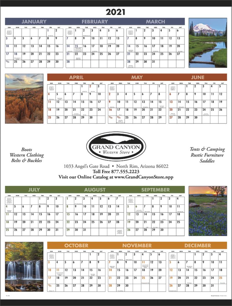 Scenic SpanaYear Wall Calendar C6205