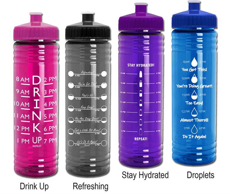 Motivational 24 oz Slim fit water bottle – Droplets