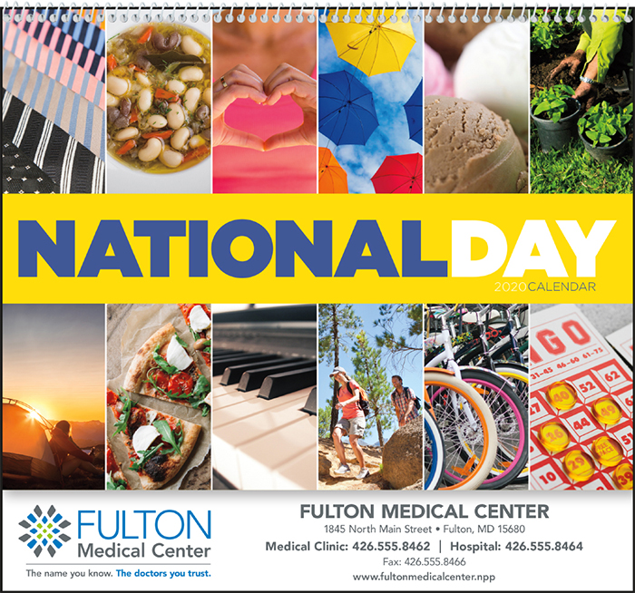 13 Month Wall Calendar National Day